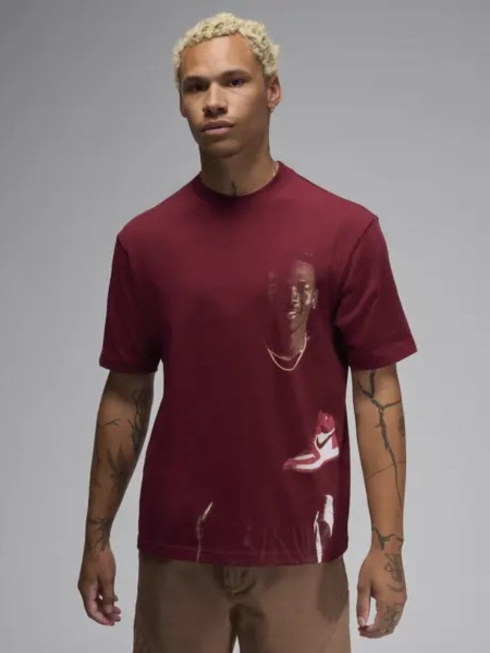 Jordan 1985 Team Red Retro Graphic Mens T-Shirt Heavyweight Cotton